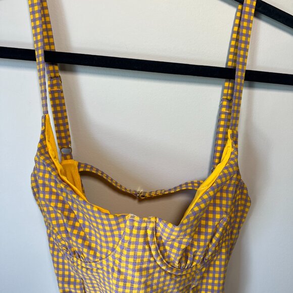 NWT WeWoreWhat Danielle 3.0 One-Piece Swimsuit | Belted Seersucker | Size L - Picture 4 of 9